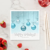 Serviette En Papier Ornements de Noël Turquoise ID251 (En situation)