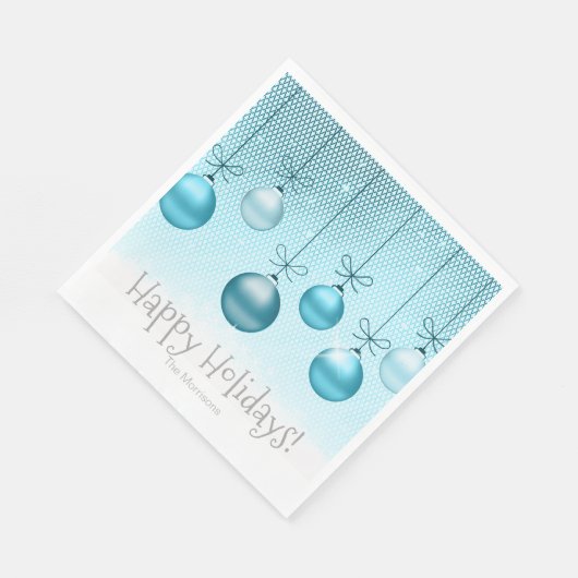 Serviette En Papier Ornements de Noël Turquoise ID251 (Coin)