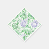 Serviette En Papier ornements de Noël vert violet toile (Coin)