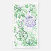 Serviette En Papier ornements de Noël vert violet toile (Devant)