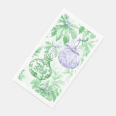 Serviette En Papier ornements de Noël vert violet toile (Coin)