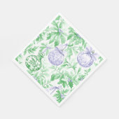 Serviette En Papier ornements de Noël vert violet toile (Coin)