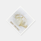 Serviette En Papier Ornements de Parties scintillant or et blanc (Coin)