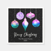 Serviette En Papier Ornements de sirène Joyeux Noël (Devant)