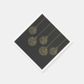 Serviette En Papier Ornements Gold & Charcoal Elegant Holiday Party (Coin)