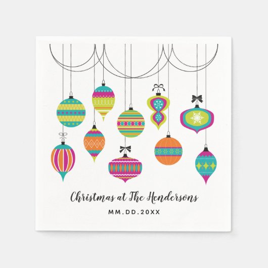 Serviette En Papier Ornements modernes Noël (Devant)