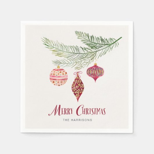 Serviette En Papier Ornements Whimsy Joyeux Noël (Devant)