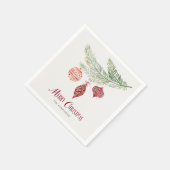 Serviette En Papier Ornements Whimsy Joyeux Noël (Coin)