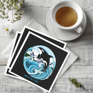 Serviette En Papier Orque majestueuse épaulard baleine bleue vagues oc