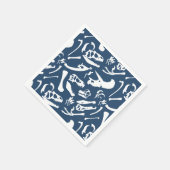 Serviette En Papier Os de dinosaure (bleu) (Coin)