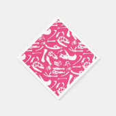 Serviette En Papier Os Dinosaures (Rose) (Coin)