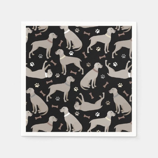 Serviette En Papier Os et pattes Weimaraner (Devant)