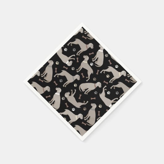 Serviette En Papier Os et pattes Weimaraner (Coin)