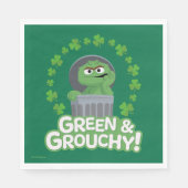 Serviette En Papier Oscar | Green & Grouchy ! (Devant)
