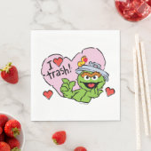 Serviette En Papier Oscar "I Love Trash" Valentine (En situation)
