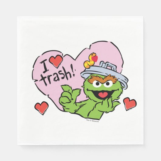 Serviette En Papier Oscar "I Love Trash" Valentine (Devant)