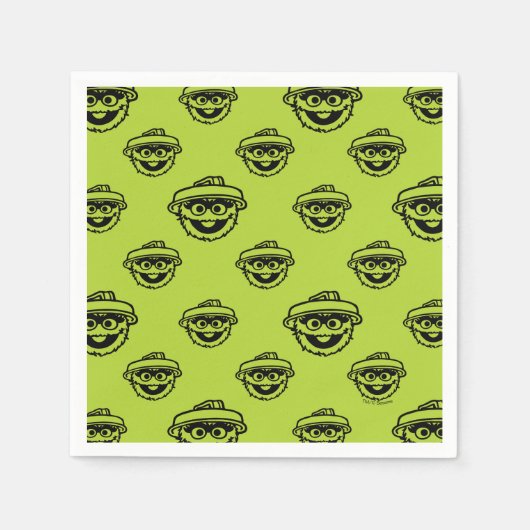 Serviette En Papier Oscar the Grouch Green Pattern (Devant)