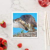 Serviette En Papier Osprey juvénile dans le nid (En situation)