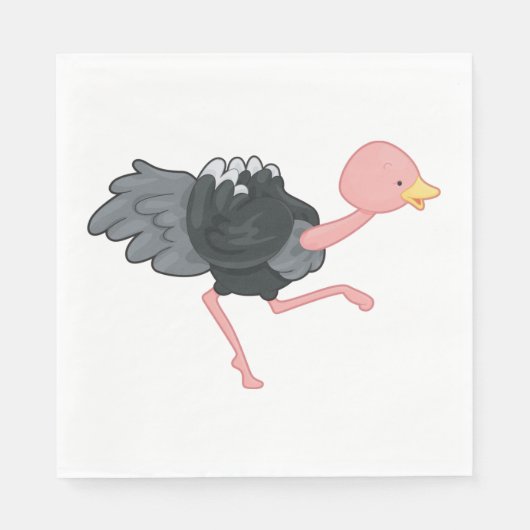 Serviette En Papier Ostrich Running (Devant)