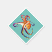 Serviette En Papier Otopus vie marine aquarelle art (Coin)