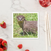 Serviette En Papier Otter à petite taille orientale dans l'herbe (En situation)