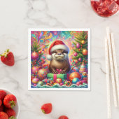 Serviette En Papier Otter de Noël (En situation)