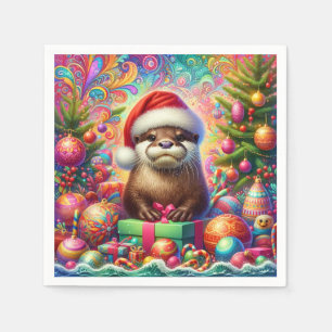 Serviette En Papier Otter de Noël