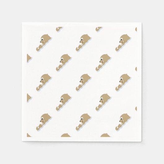 Serviette En Papier Otter flottante mignonne (Devant)