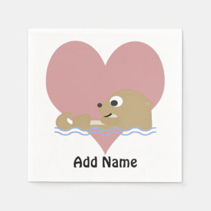Serviette En Papier Otter Love