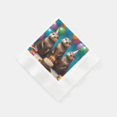 Serviette En Papier Otter Triplets Anniversaire, (Coin)