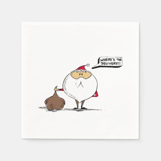 Serviette En Papier Où est la livraison Noël Père Noël (Devant)