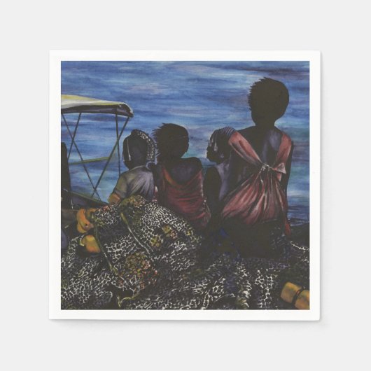 Serviette En Papier Où est papa ? Harbour Island, Bahamas (Devant)