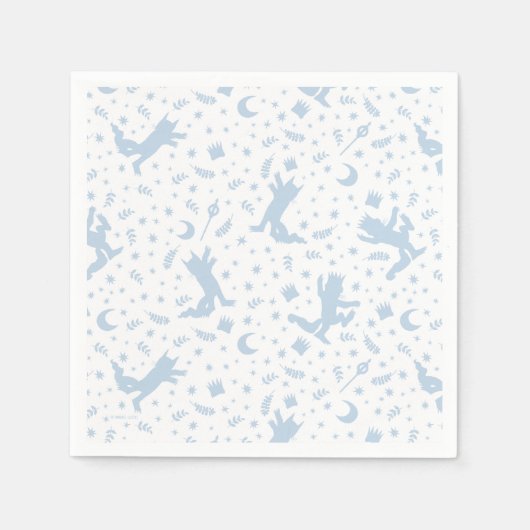 Serviette En Papier Où les choses sauvages Blue Floral (Devant)