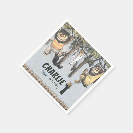 Serviette En Papier Où les choses sauvages sont 1er anniversaire (Coin)