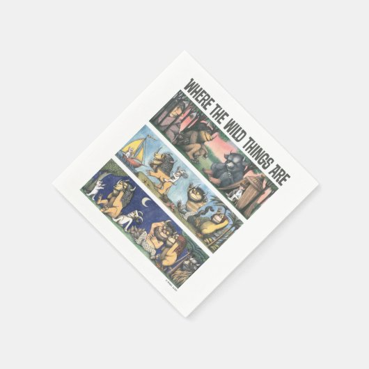 Serviette En Papier Où Les Choses Sauvages Sont Des Scènes (Coin)