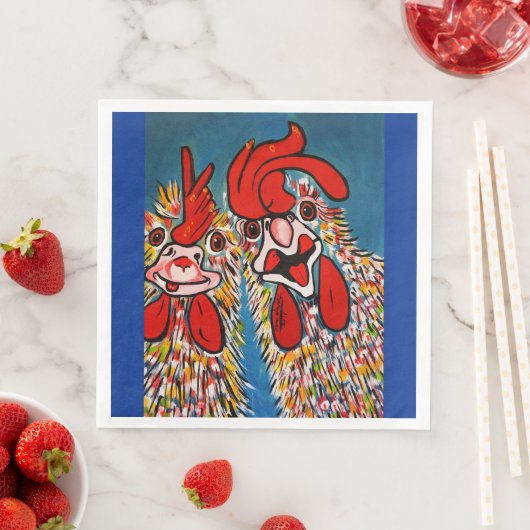 SERVIETTE EN PAPIER OÙ PAS DE POULET (En situation)