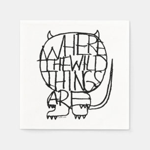 Serviette En Papier Où sont les monstres   Croquis de monstre