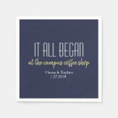 Serviette En Papier Où tout a commencé l'histoire d'amour (Devant)