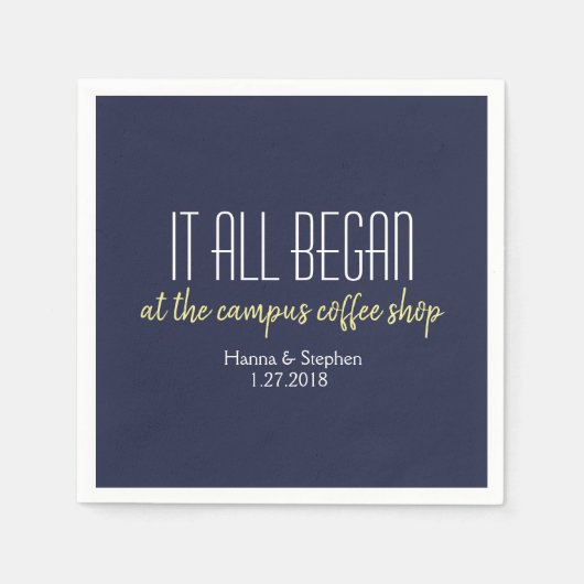 Serviette En Papier Où tout a commencé l'histoire d'amour (Devant)