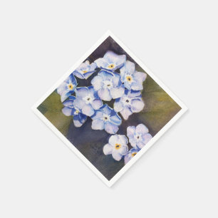 SERVIETTE EN PAPIER OUBLIER-ME-NOTS PAPIER FLEURS NAPKINS