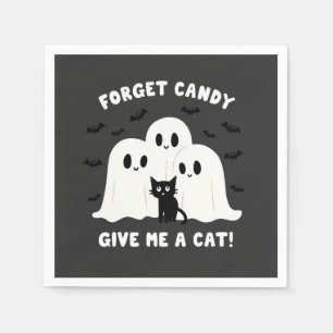 Serviette En Papier Oubliez Le Bonbon Donne-Moi Un Chat Halloween Éffr
