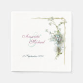 Serviette En Papier Oubliez-moi non design mariage (Devant)