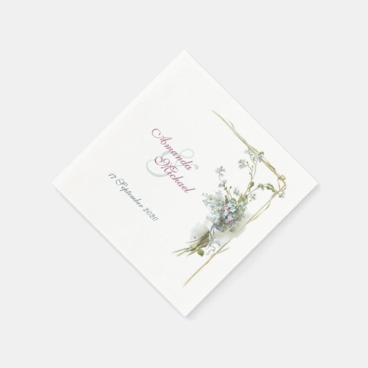 Serviette En Papier Oubliez-moi non design mariage (Coin)