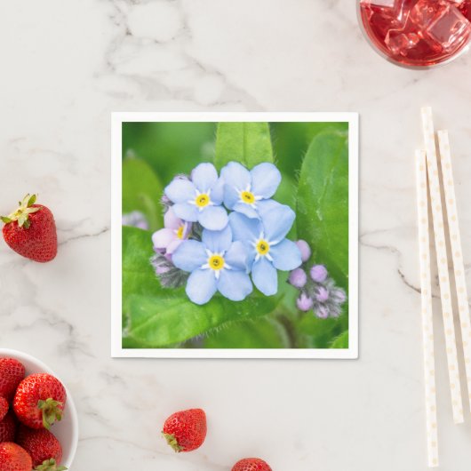 Serviette En Papier Oubliez-moi-non, Papier Napkin (En situation)