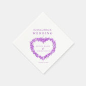 Serviette En Papier Oubliez-moi pas mariage d'art violet blanc coutume (Coin)