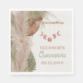 Serviette En Papier Ouest Quinceanara Boho Pampas rustique Grass (Devant)