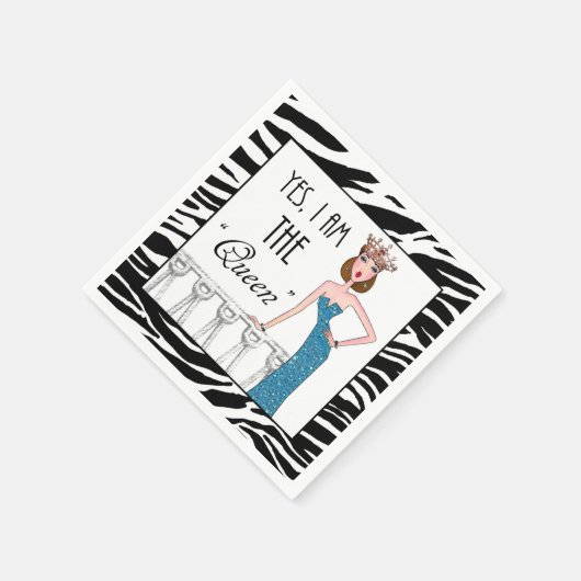 Serviette En Papier Oui, je suis la "reine" (Coin)