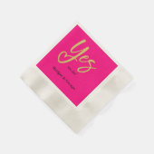 Serviette En Papier Oui Nous Faisons Rose Chaud Or Mariage (Coin)