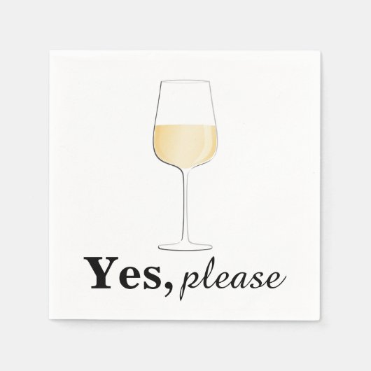 Serviette En Papier Oui, S'Il Vous Plaît Vin Blanc - Cocktail Napkin (Devant)