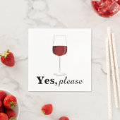Serviette En Papier Oui, S'Il Vous Plaît Vin - Cocktail Napkin (En situation)